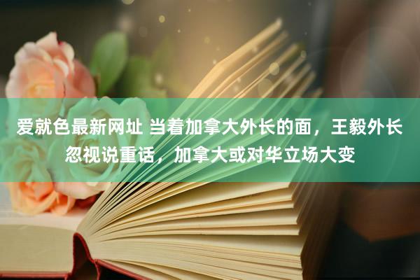 爱就色最新网址 当着加拿大外长的面，王毅外长忽视说重话，加拿大或对华立场大变