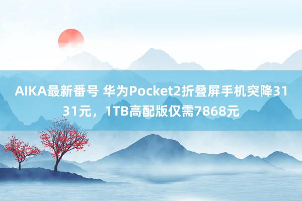 AIKA最新番号 华为Pocket2折叠屏手机突降3131元，1TB高配版仅需7868元