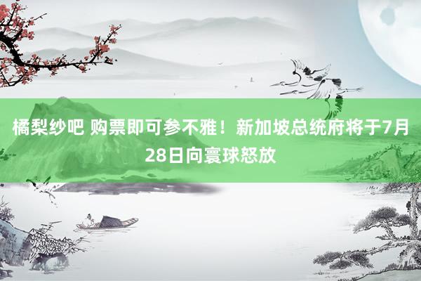 橘梨纱吧 购票即可参不雅！新加坡总统府将于7月28日向寰球怒放