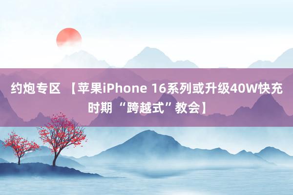 约炮专区 【苹果iPhone 16系列或升级40W快充时期 “跨越式”教会】