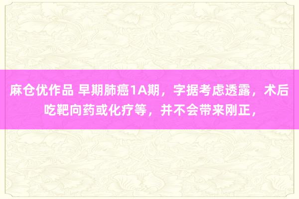 麻仓优作品 早期肺癌1A期，字据考虑透露，术后吃靶向药或化疗等，并不会带来刚正，