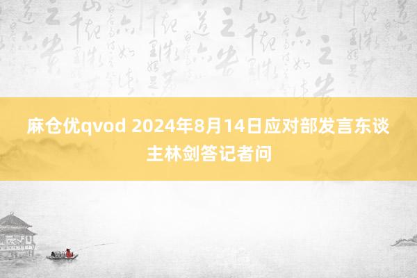 麻仓优qvod 2024年8月14日应对部发言东谈主林剑答记者问