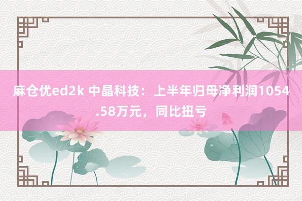 麻仓优ed2k 中晶科技：上半年归母净利润1054.58万元，同比扭亏