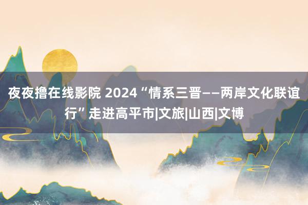 夜夜撸在线影院 2024“情系三晋——两岸文化联谊行”走进高平市|文旅|山西|文博