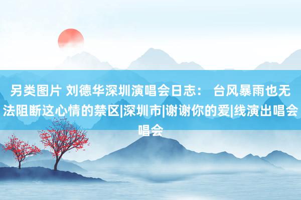 另类图片 刘德华深圳演唱会日志： 台风暴雨也无法阻断这心情的禁区|深圳市|谢谢你的爱|线演出唱会